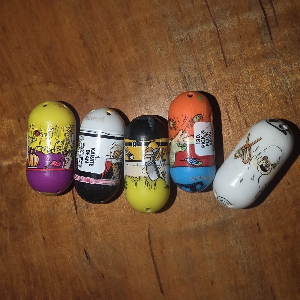 Mighty Beanz Lot Of 5 Assorted Mighty Beans Collection Good Condition